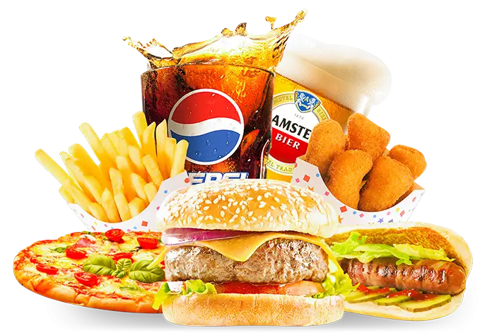 Delicious Fast Food Combo with Soda