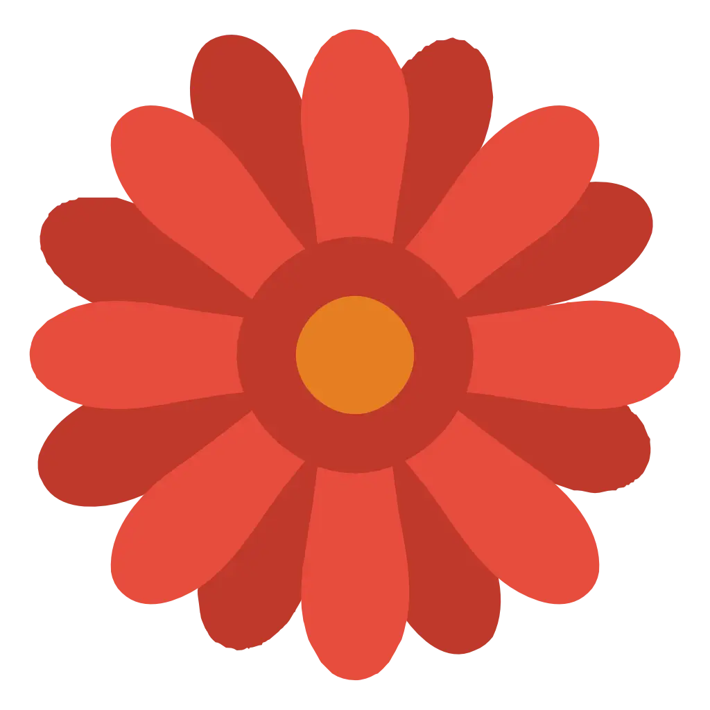 Bright Red Daisy Flower Illustration