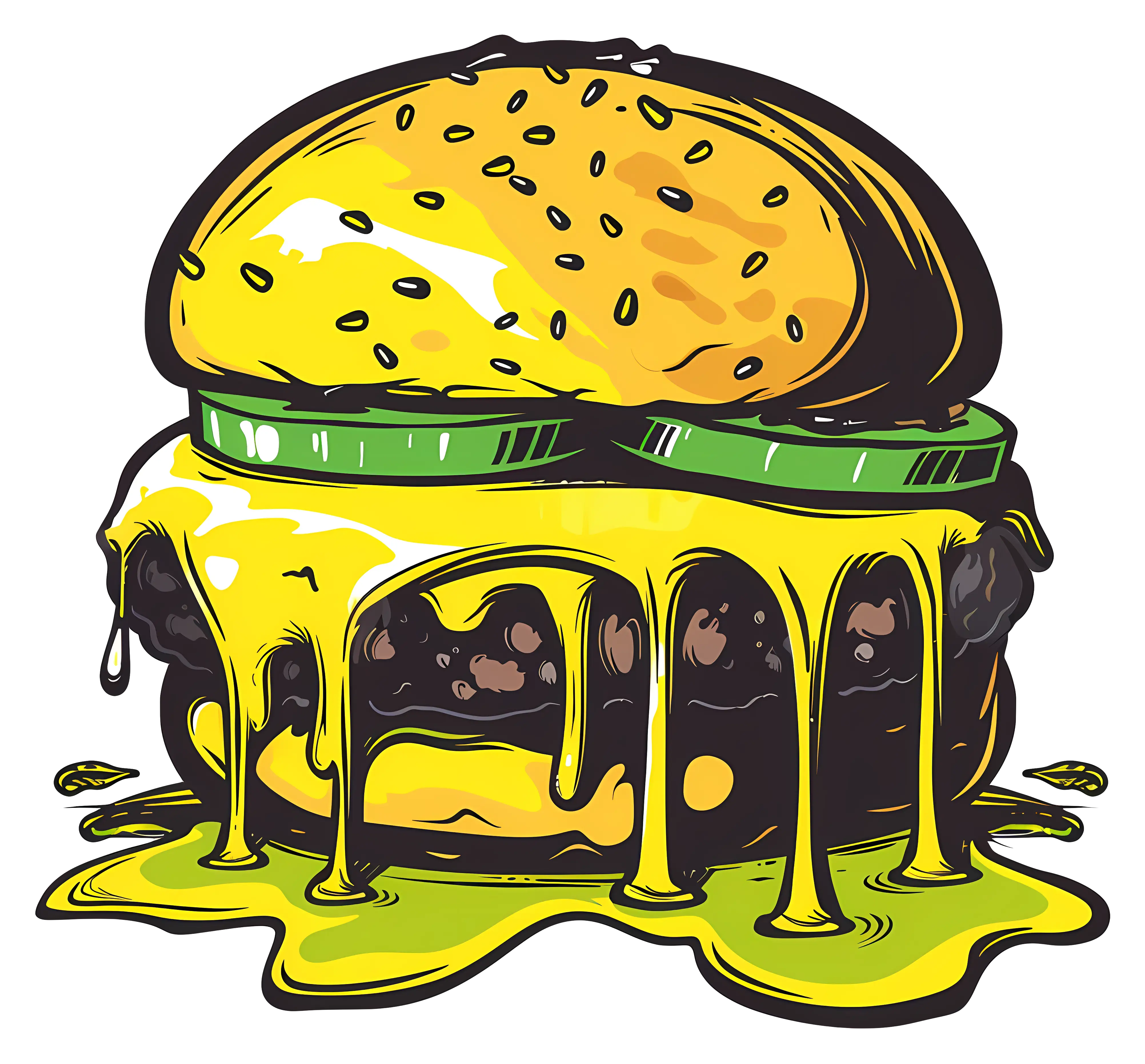 Cheesy Burger Illustration