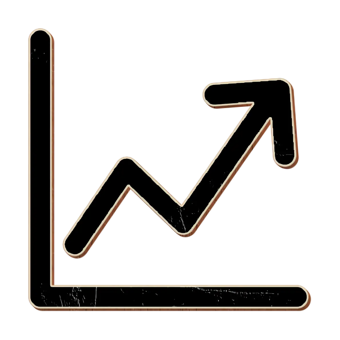 Black Upward Arrow on Graph Illustration
