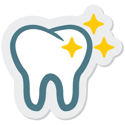 Clean Tooth with Sparkles