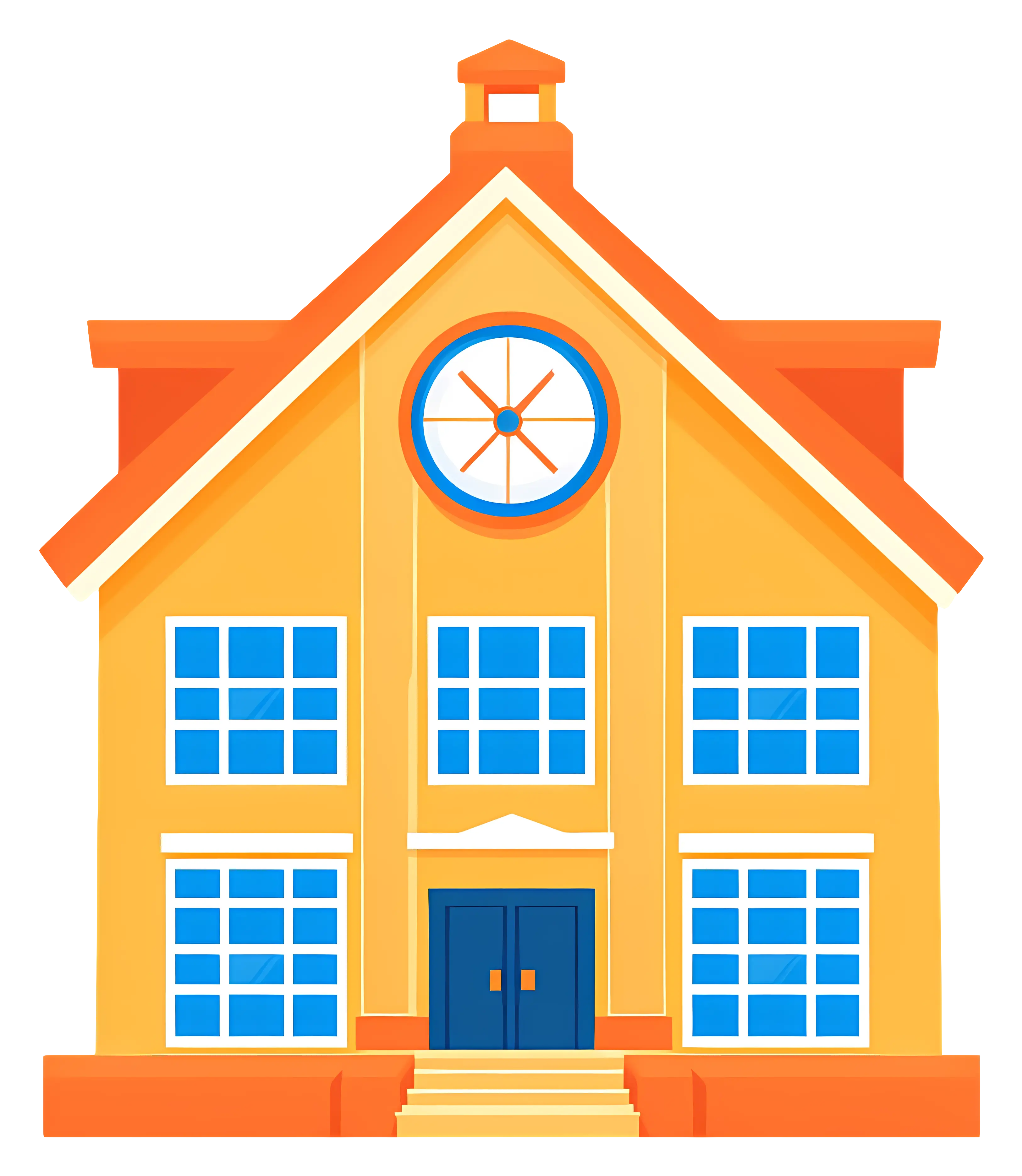Bright Yellow School Building