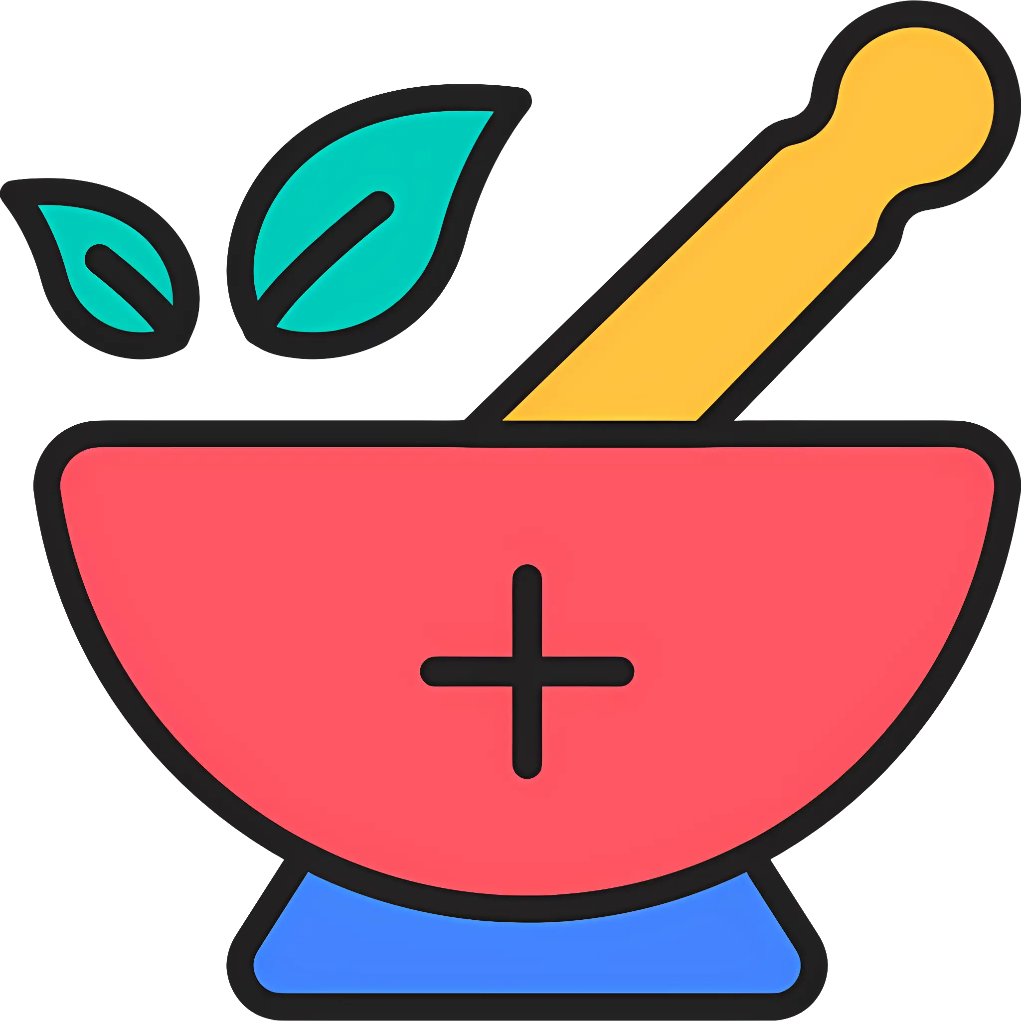 Mortar and Pestle with Leaves