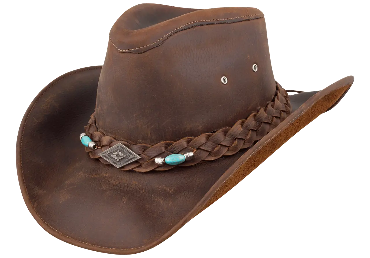 Brown Cowboy Hat with Western Design