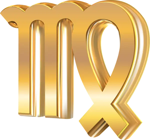 Golden Virgo Zodiac Symbol