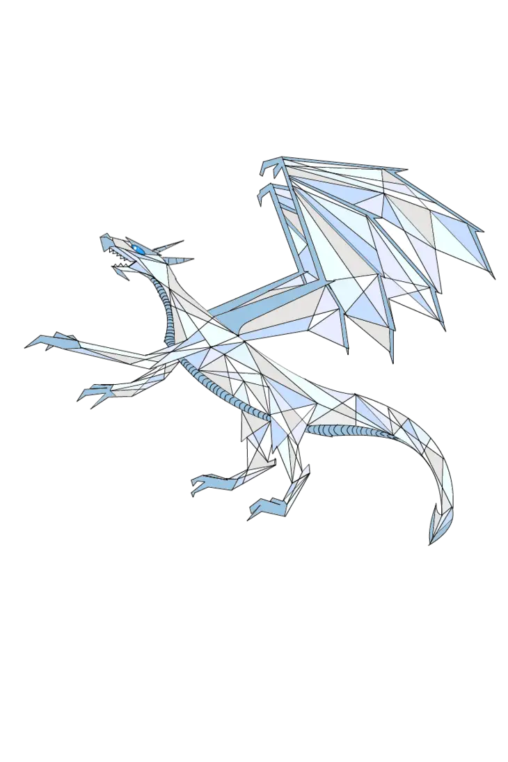 Geometric Dragon Art Illustration