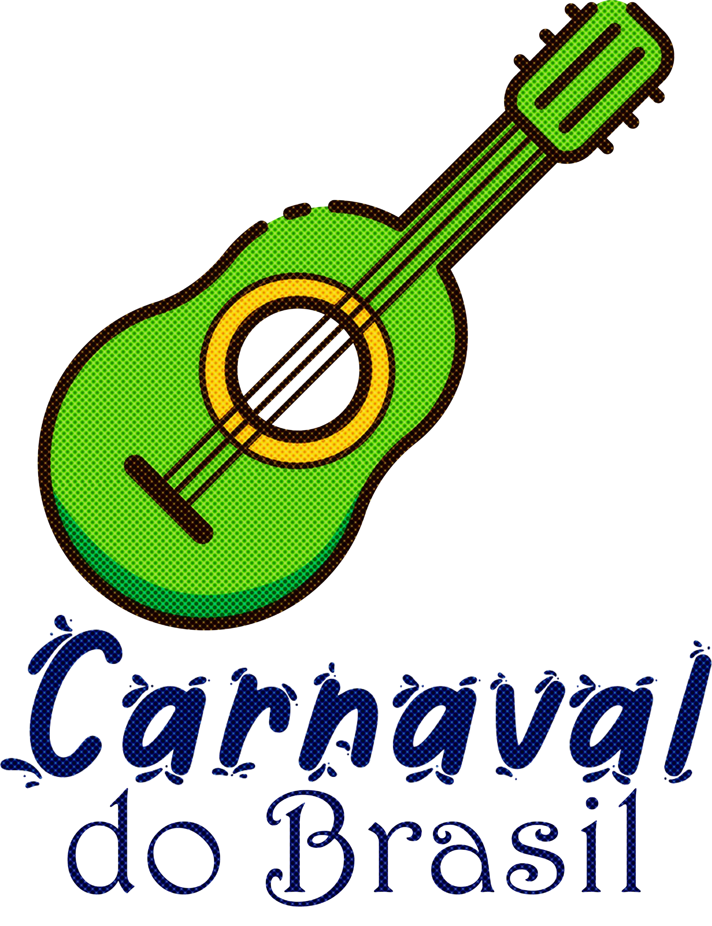 Carnaval do Brasil Icon with Green Guitar