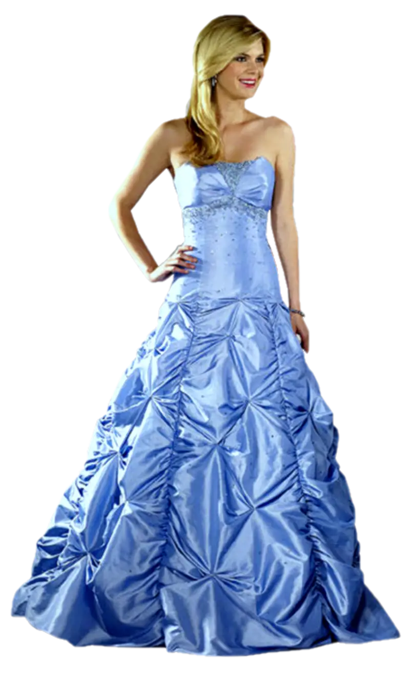 Elegant Blue Satin Ball Gown