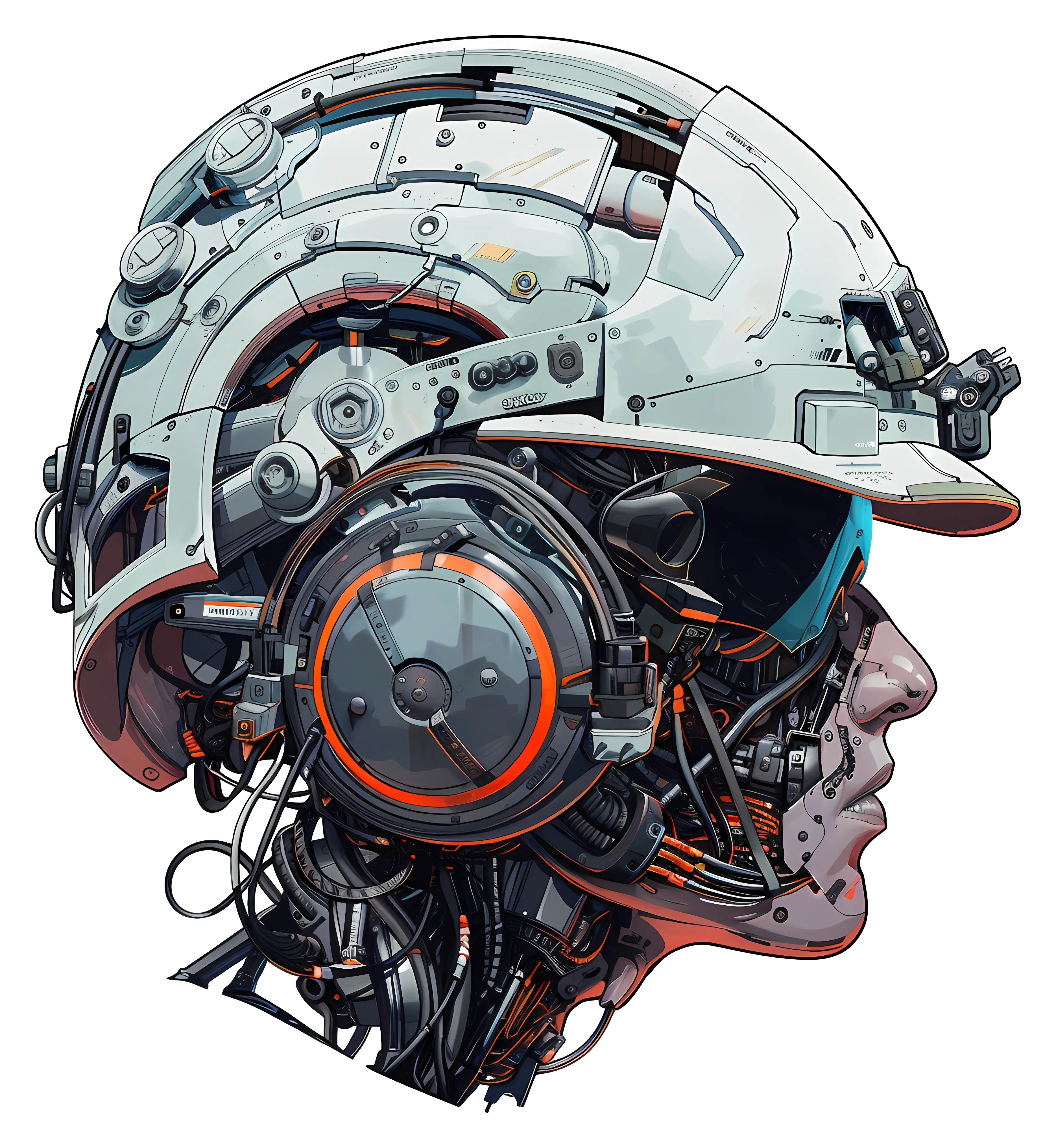 Futuristic Cyber Helmet Illustration