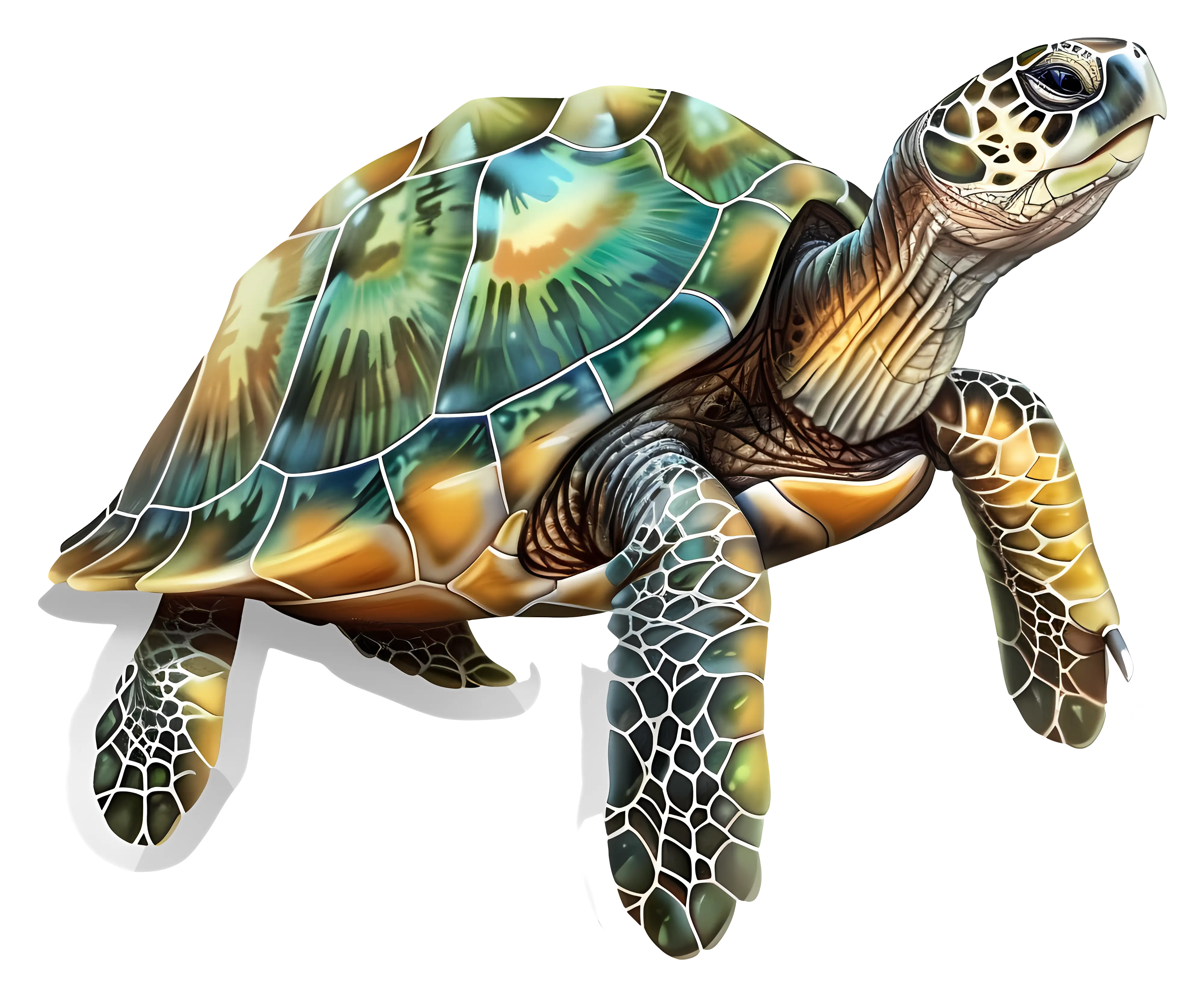 Colorful Sea Turtle Illustration