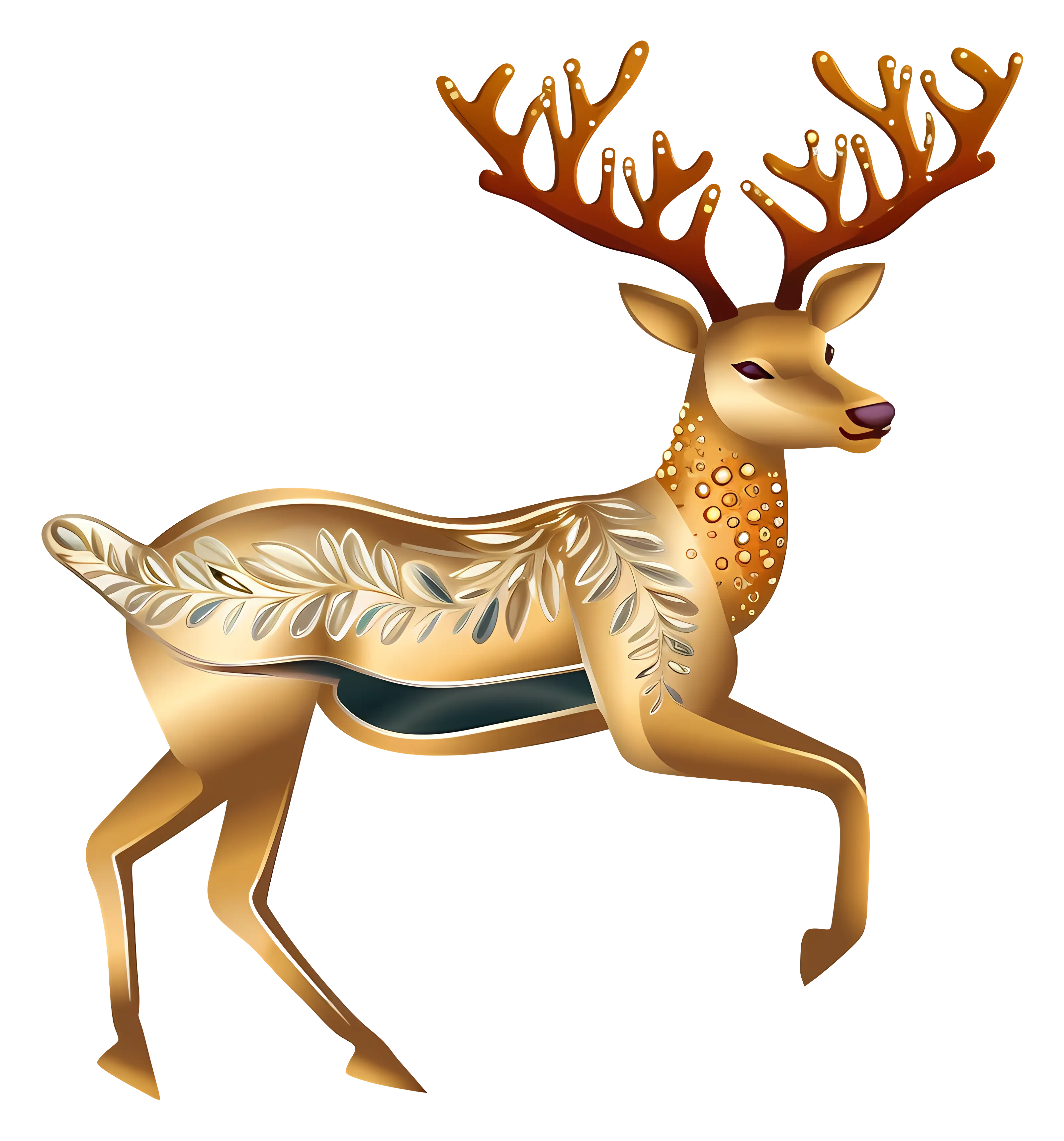 Golden Decorative Deer Illustration