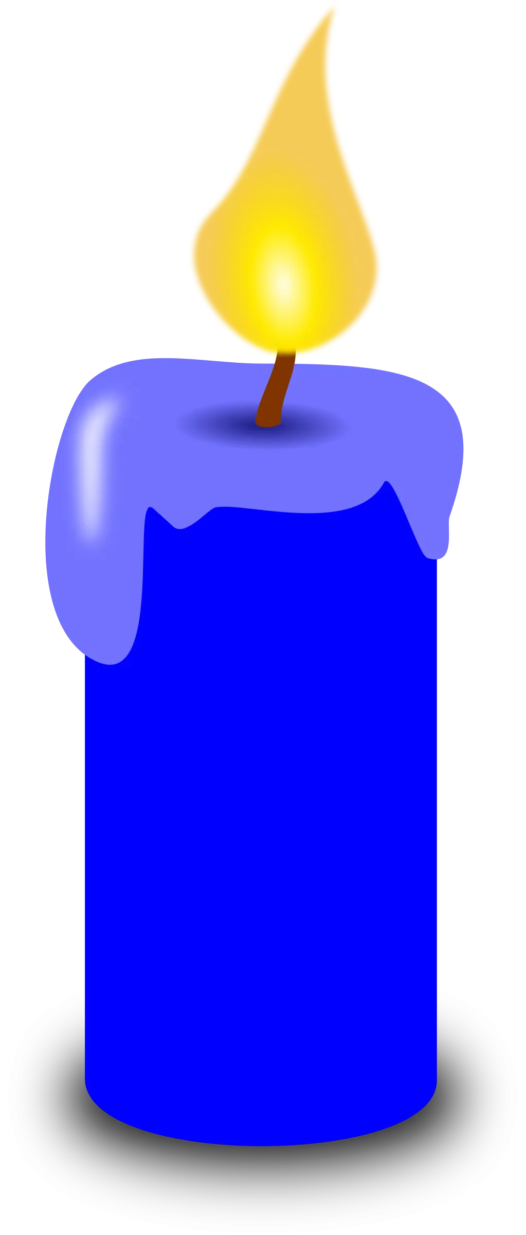 Blue Candle with Bright Flame
