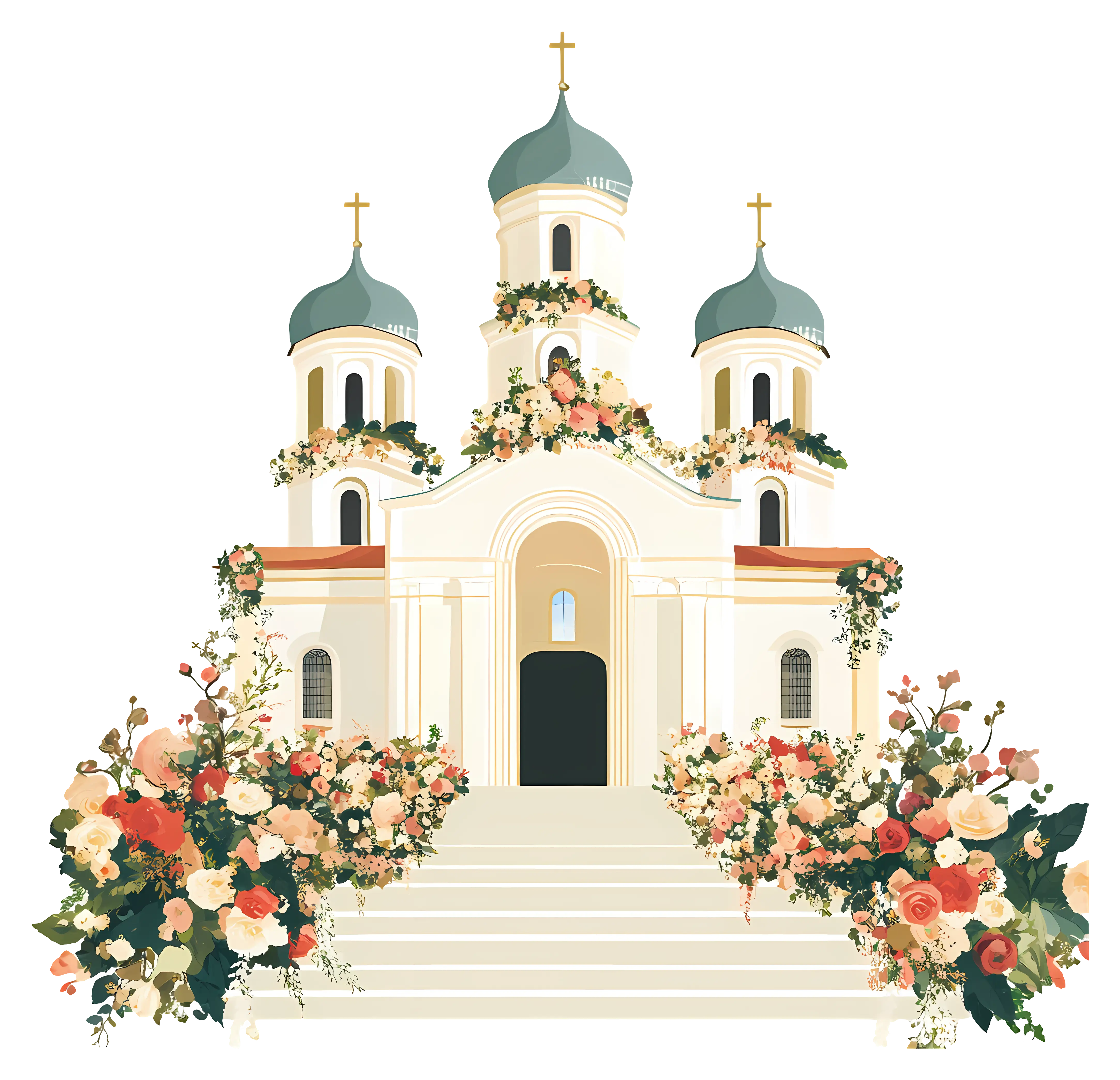 Church with floral decorations