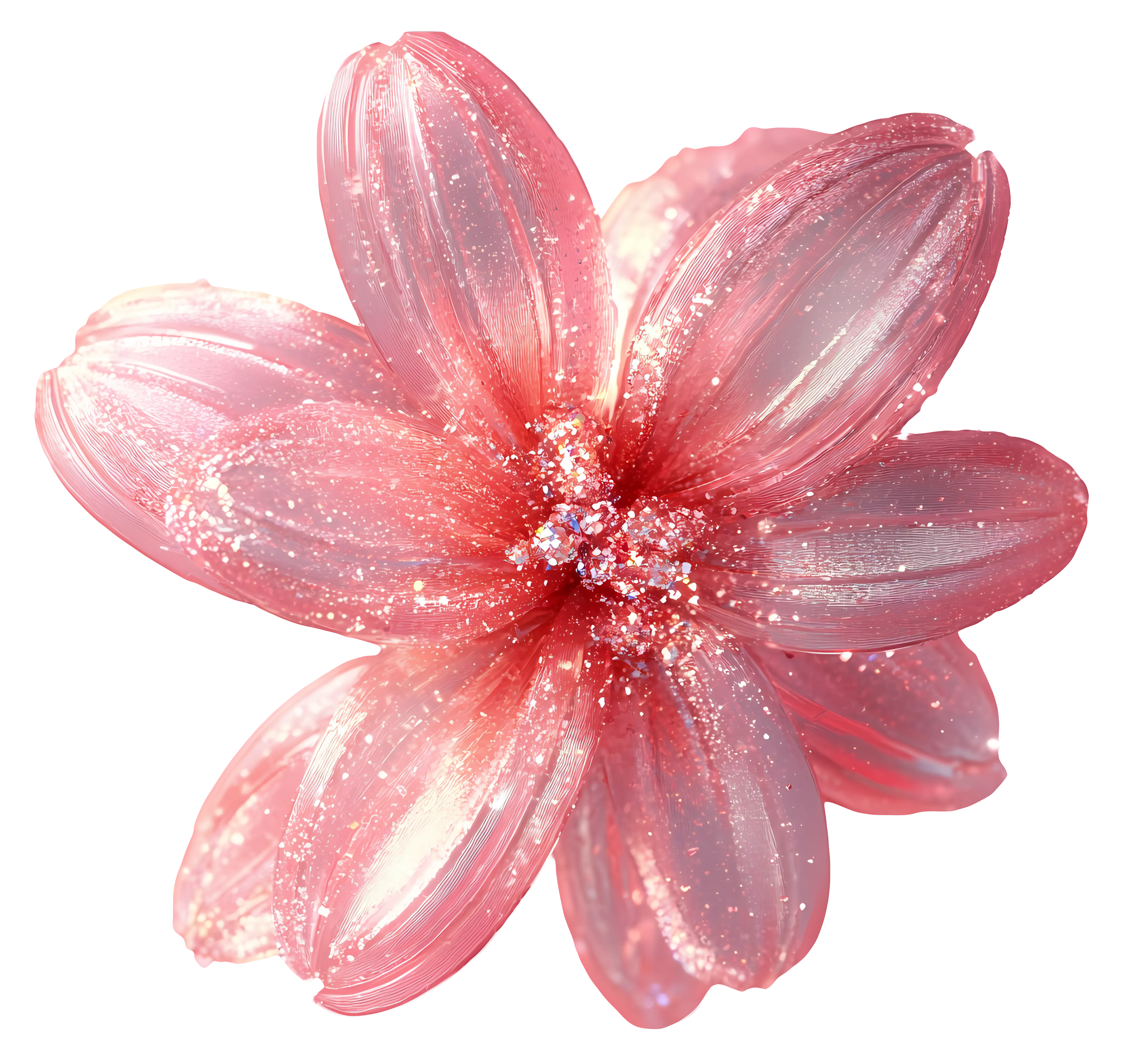 Pink Glitter Flower with Sparkling Petals
