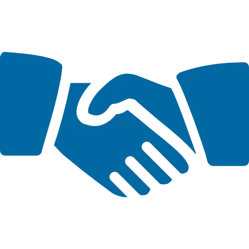 Blue Handshake Icon Illustration