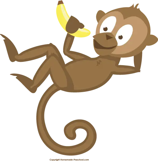 Playful Cartoon Monkey with Banana