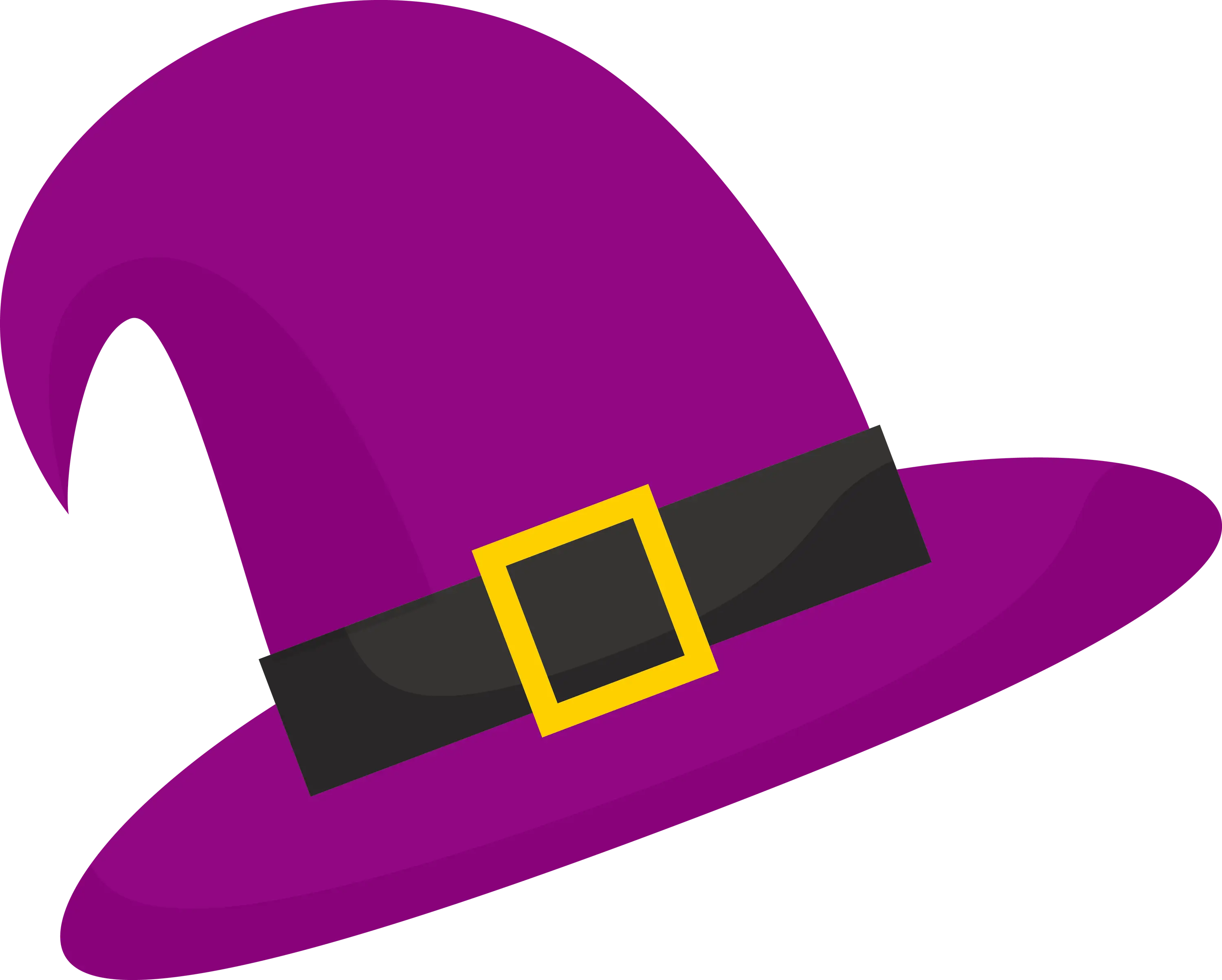 Purple Witch Hat with Gold Buckle