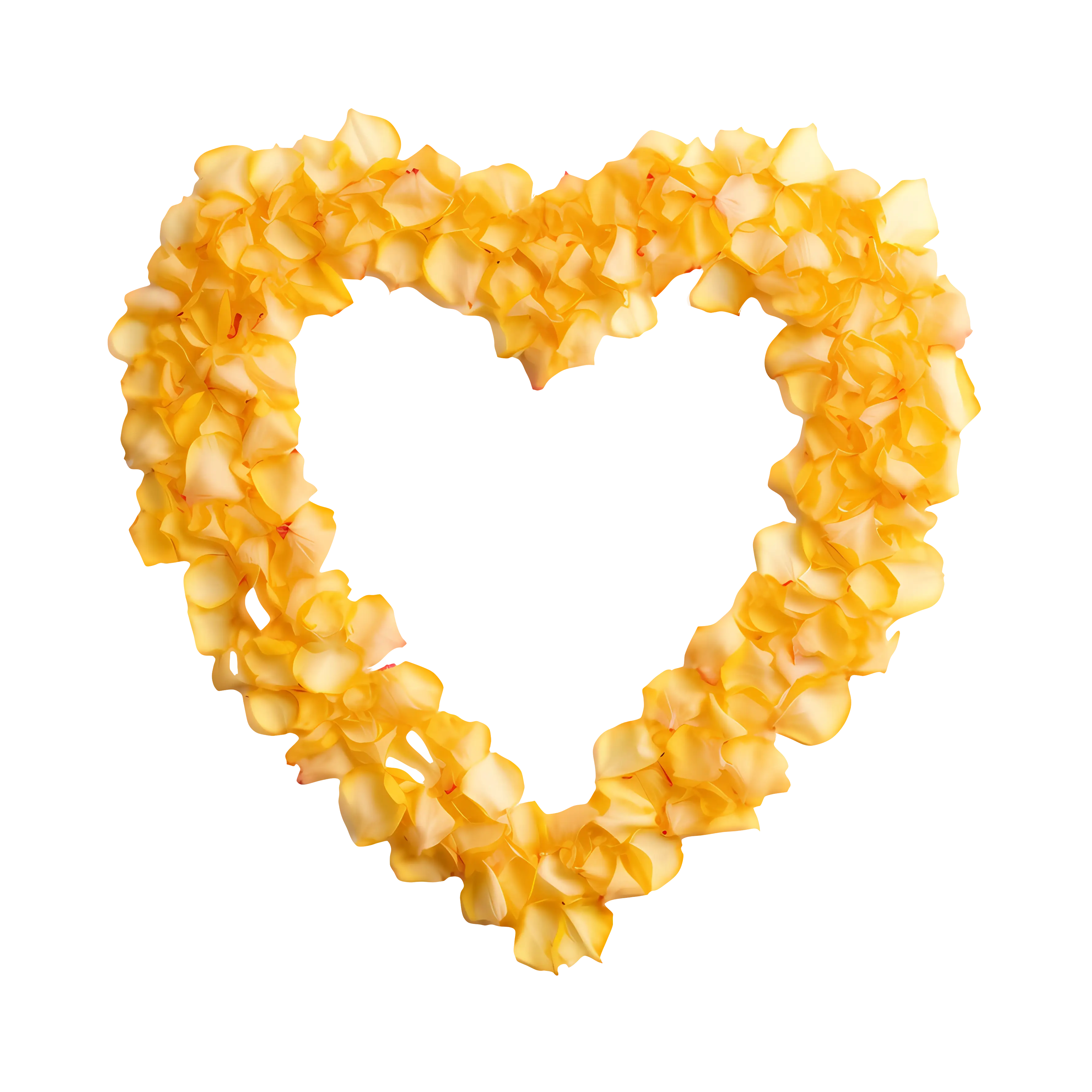 Heart Made from Yellow Petals in Creative Art
