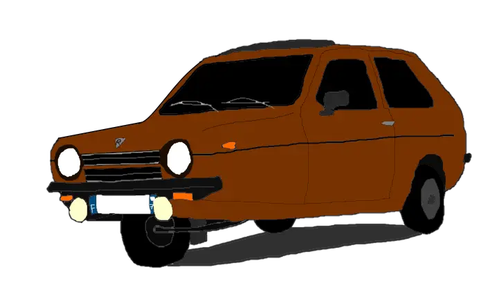 Retro Brown Hatchback Car Design