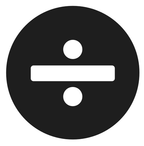 Black Division Symbol in Circle