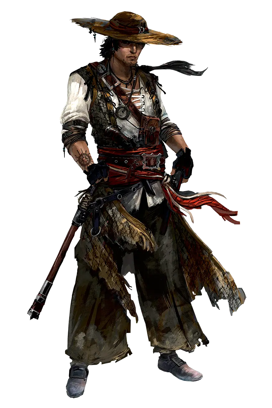 Pirate Character with Hat and Sword