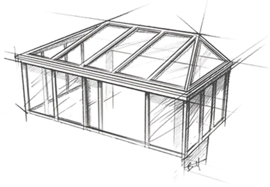 Glass House Architectural Sketch