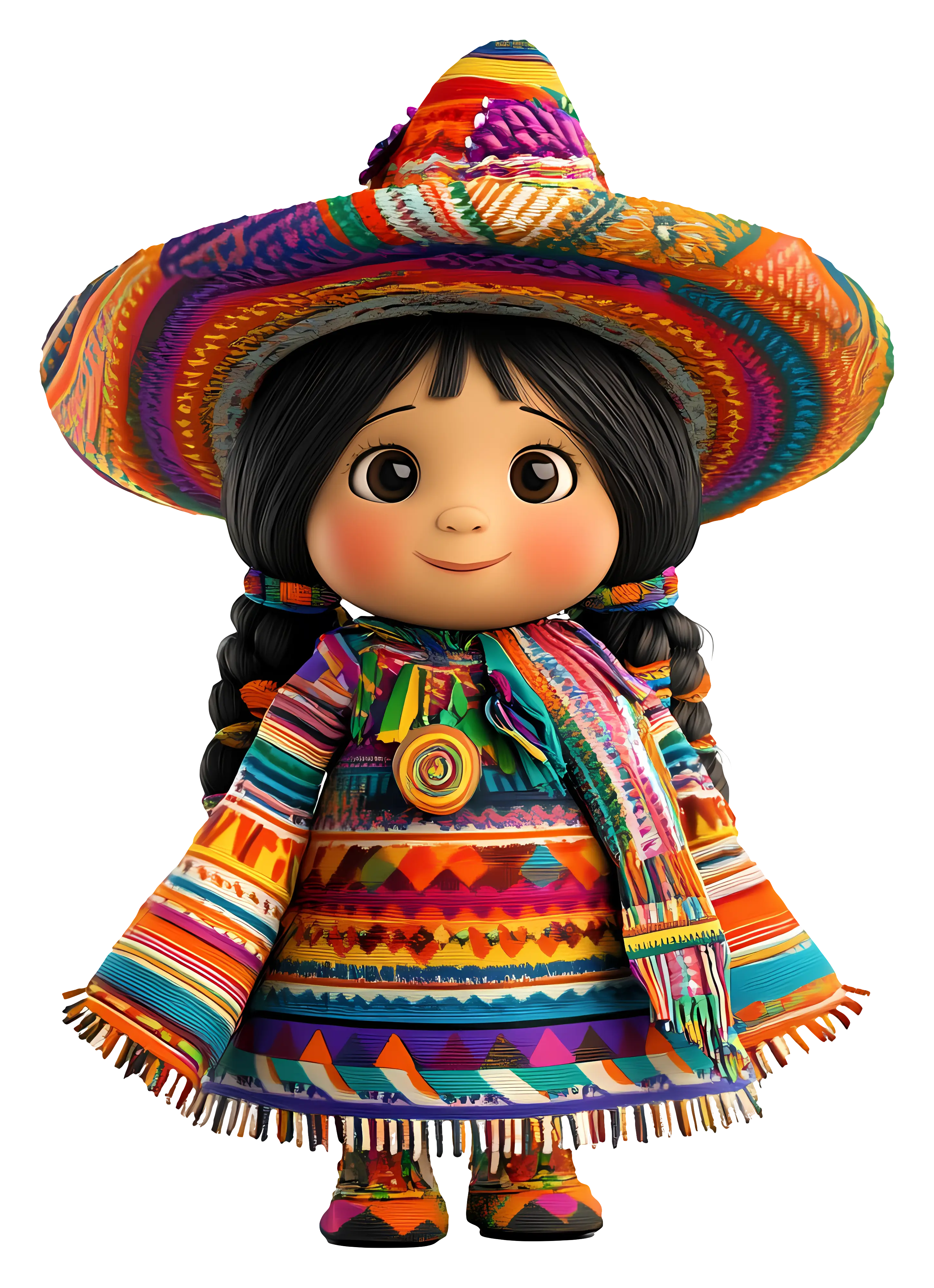 Doll in Colorful Attire