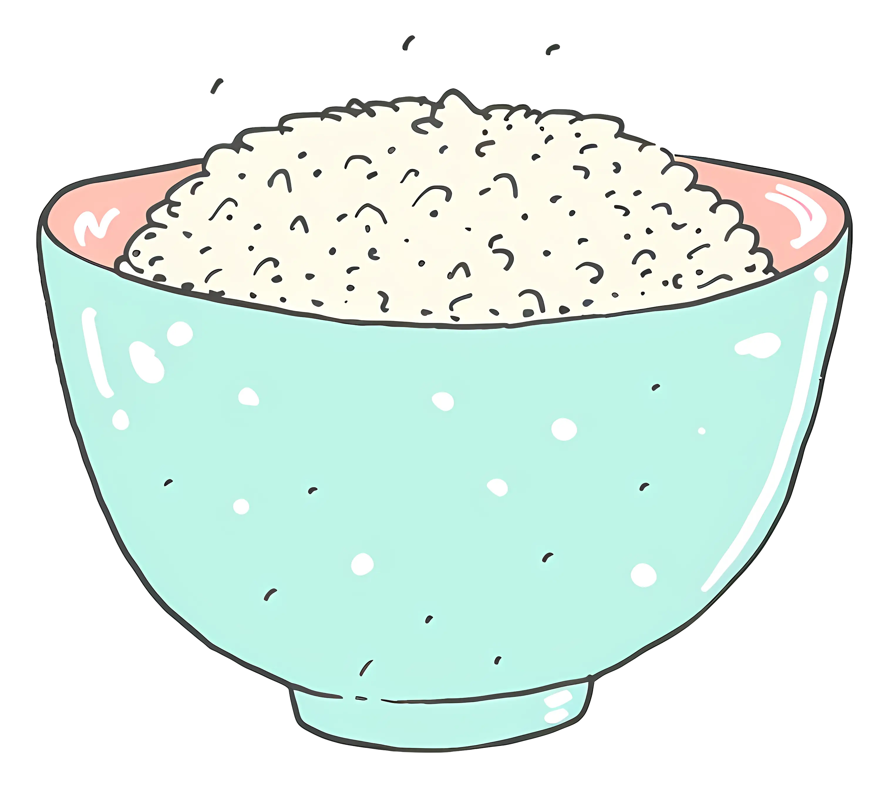 Illustrated Bowl of Rice