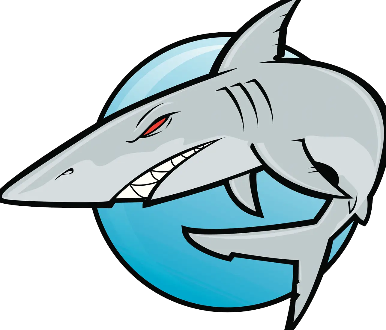 Cartoon Shark with Sharp Teeth