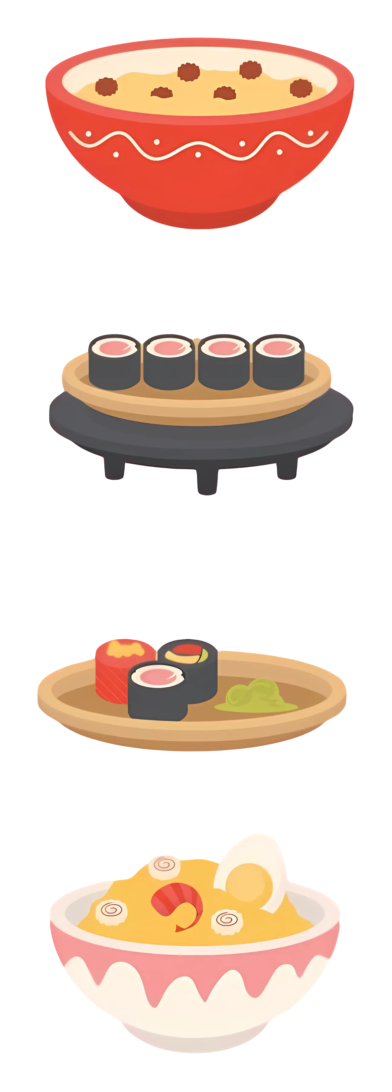 Variety of Japanese food