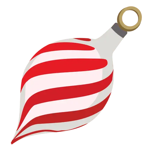 Red and White Striped Christmas Ornament