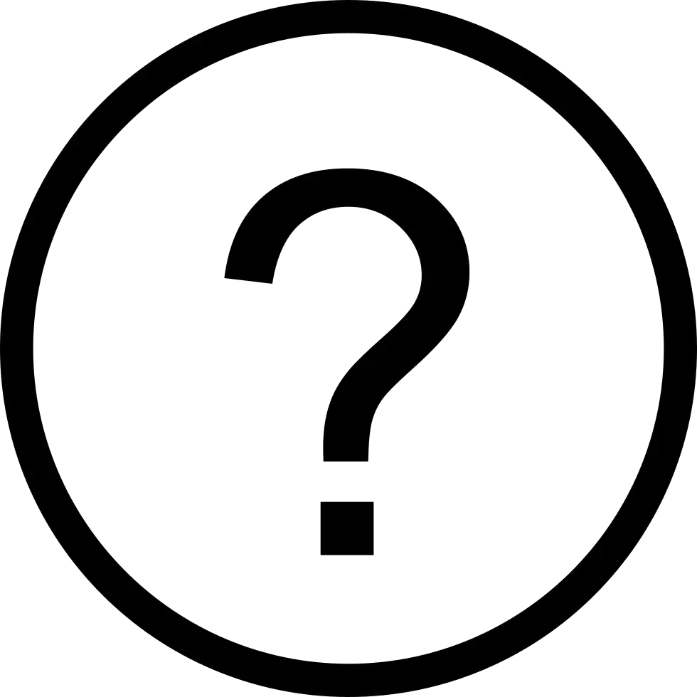 Black Question Mark in Circle Symbol