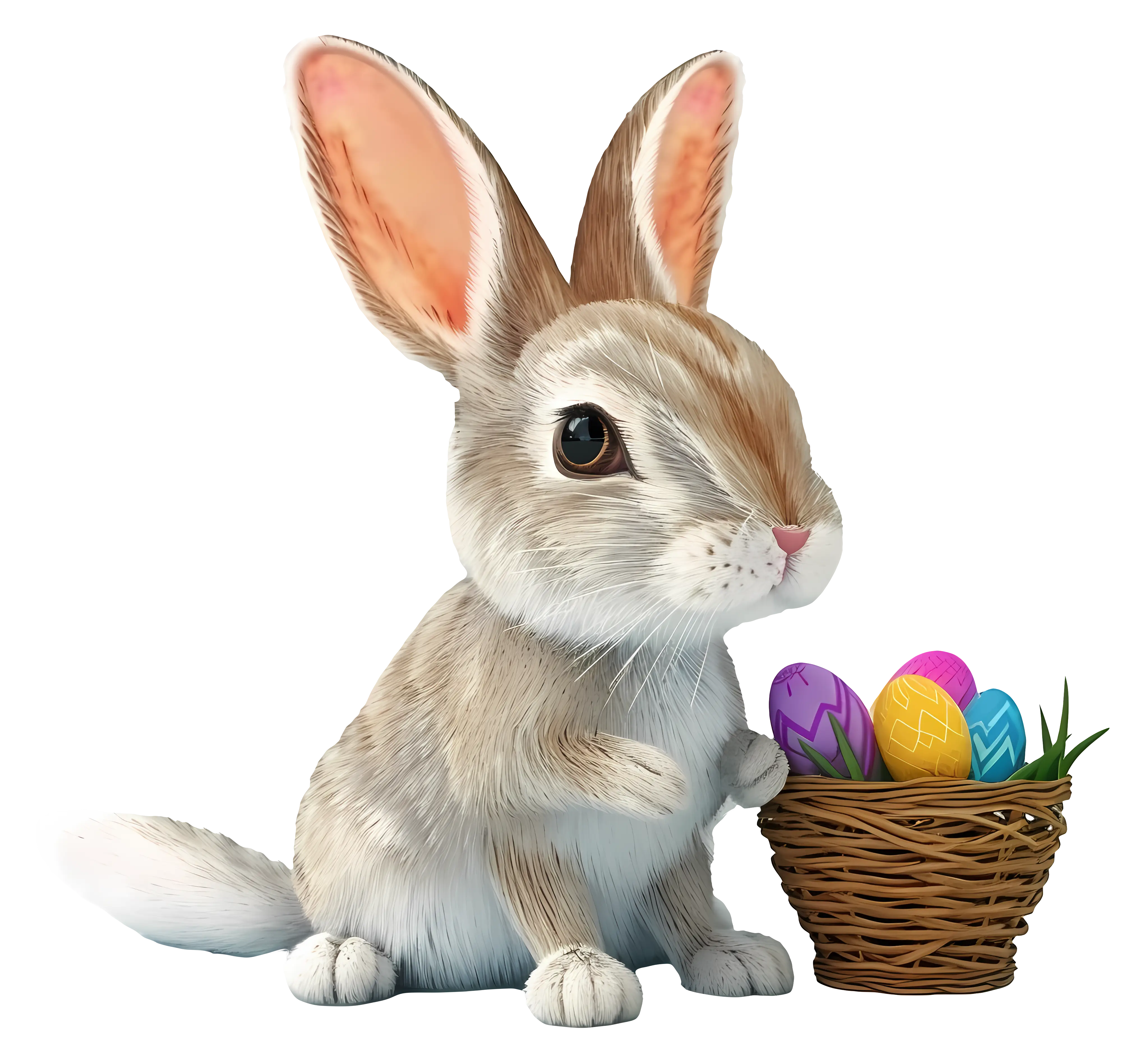 Easter Bunny with Basket of Eggs