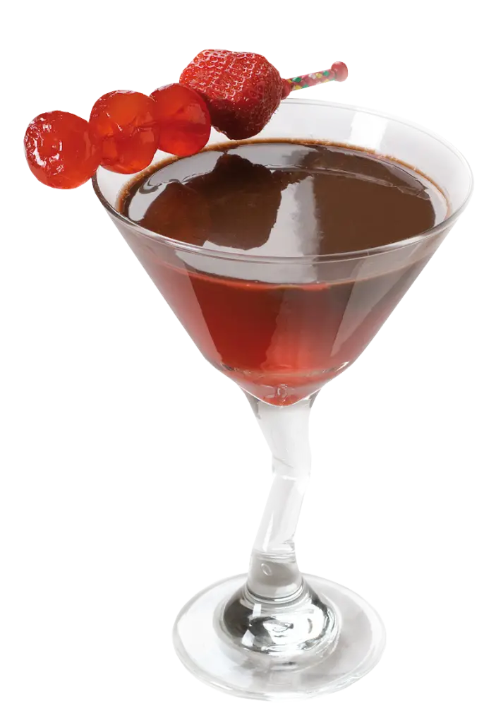 Cocktail with Cherries and Chocolate Rim