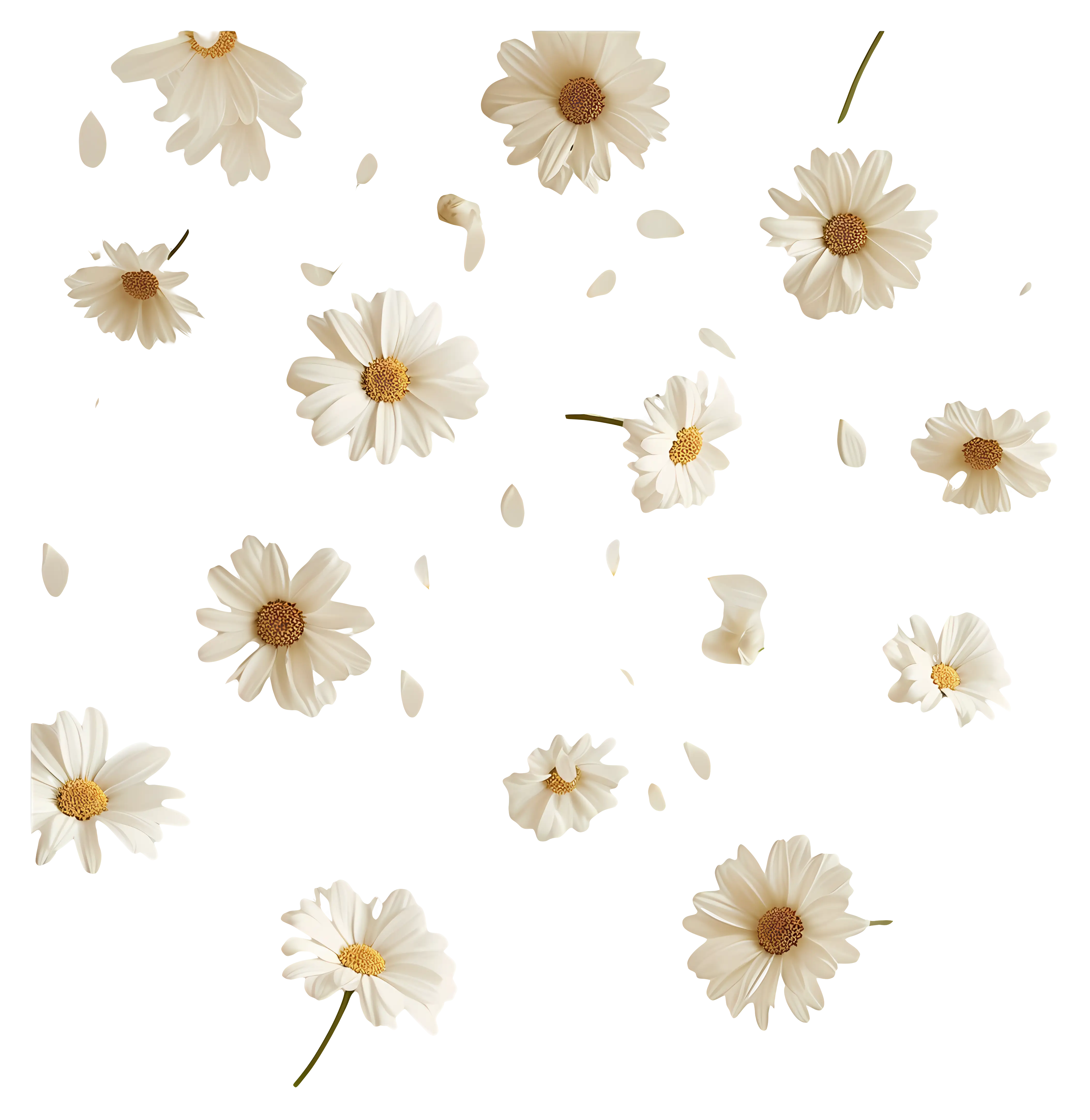 Daisy Flowers with Petals Falling Illustration