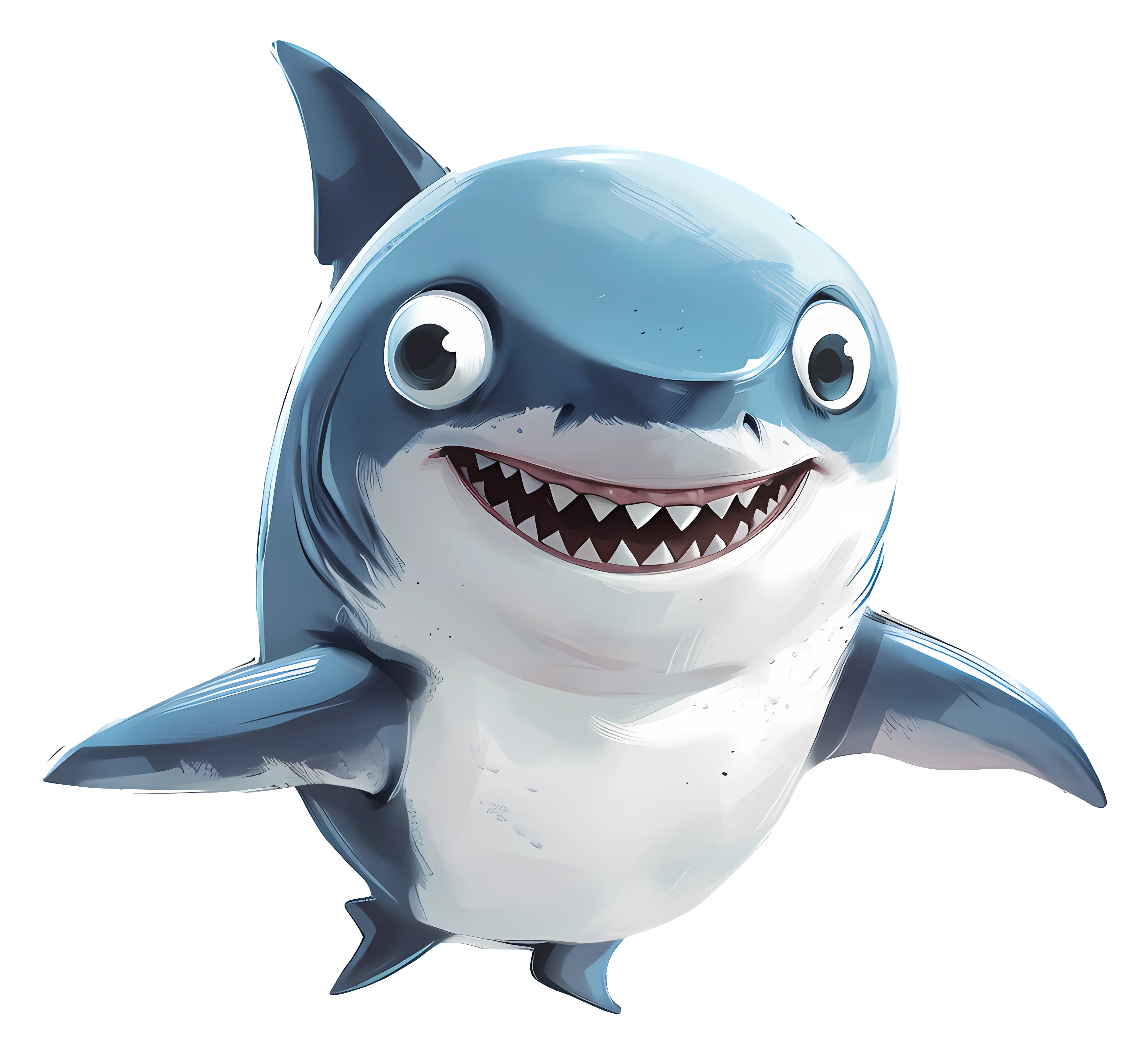 Cheerful Cartoon Shark Illustration