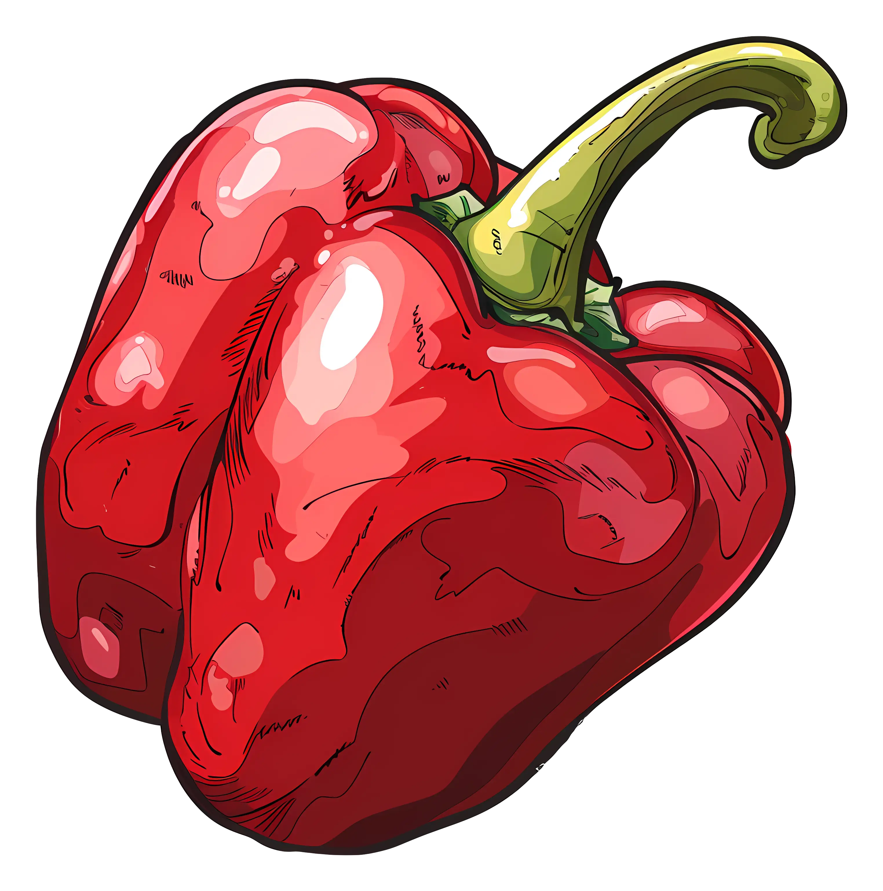 Red Bell Pepper Illustration