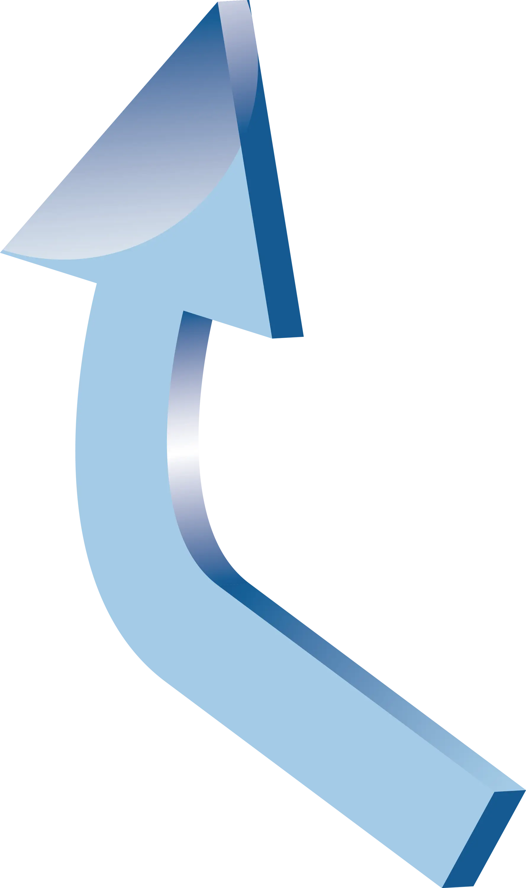 Blue Curved Up Arrow