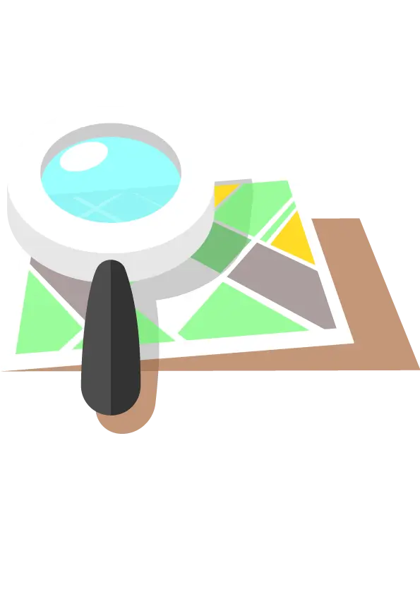 Magnifying Glass on Map Illustration
