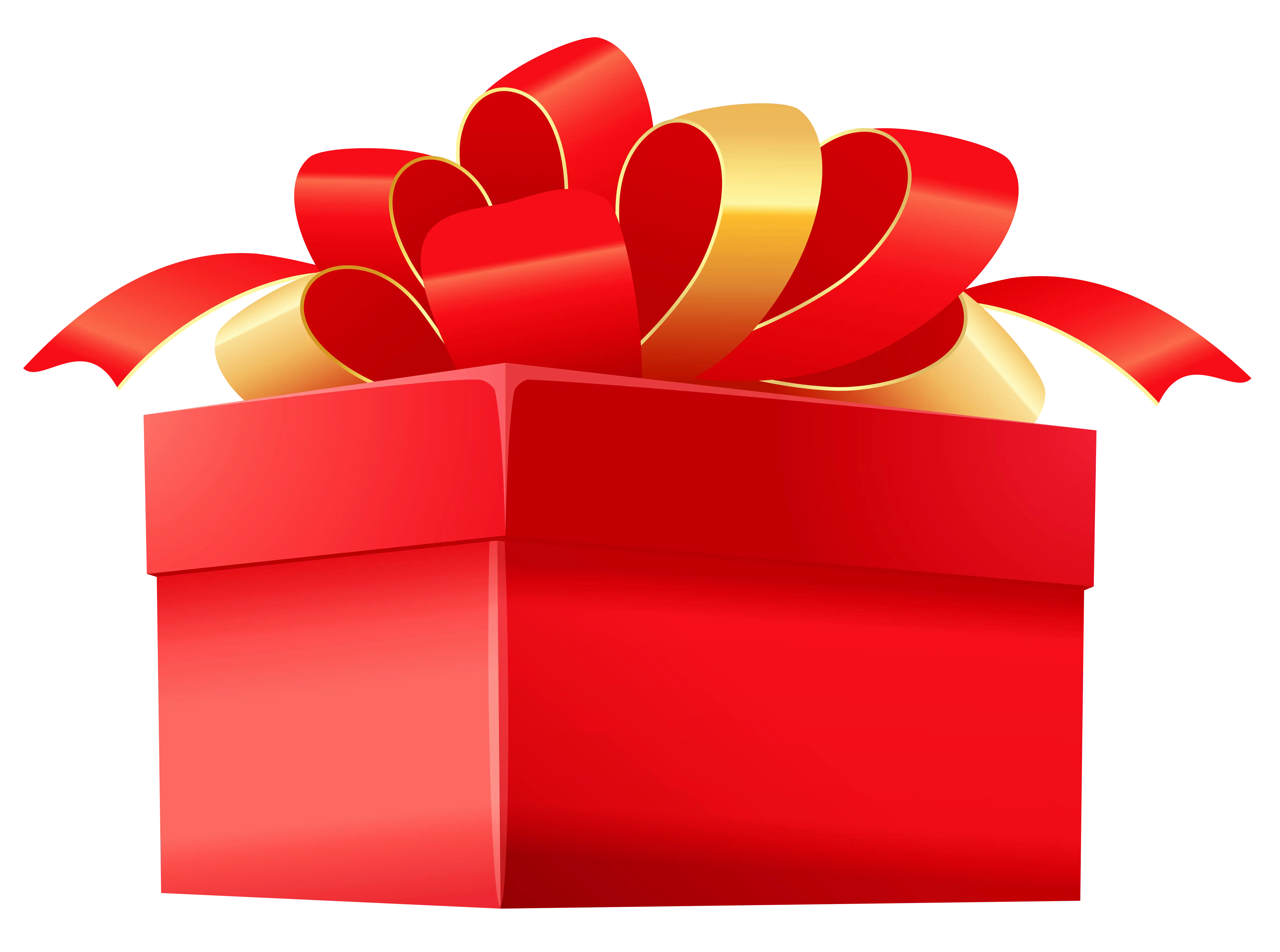 Red Gift Box with Decorative Ribbon