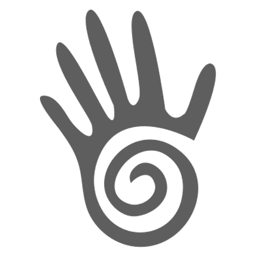 Hand Symbol with Spiral Design