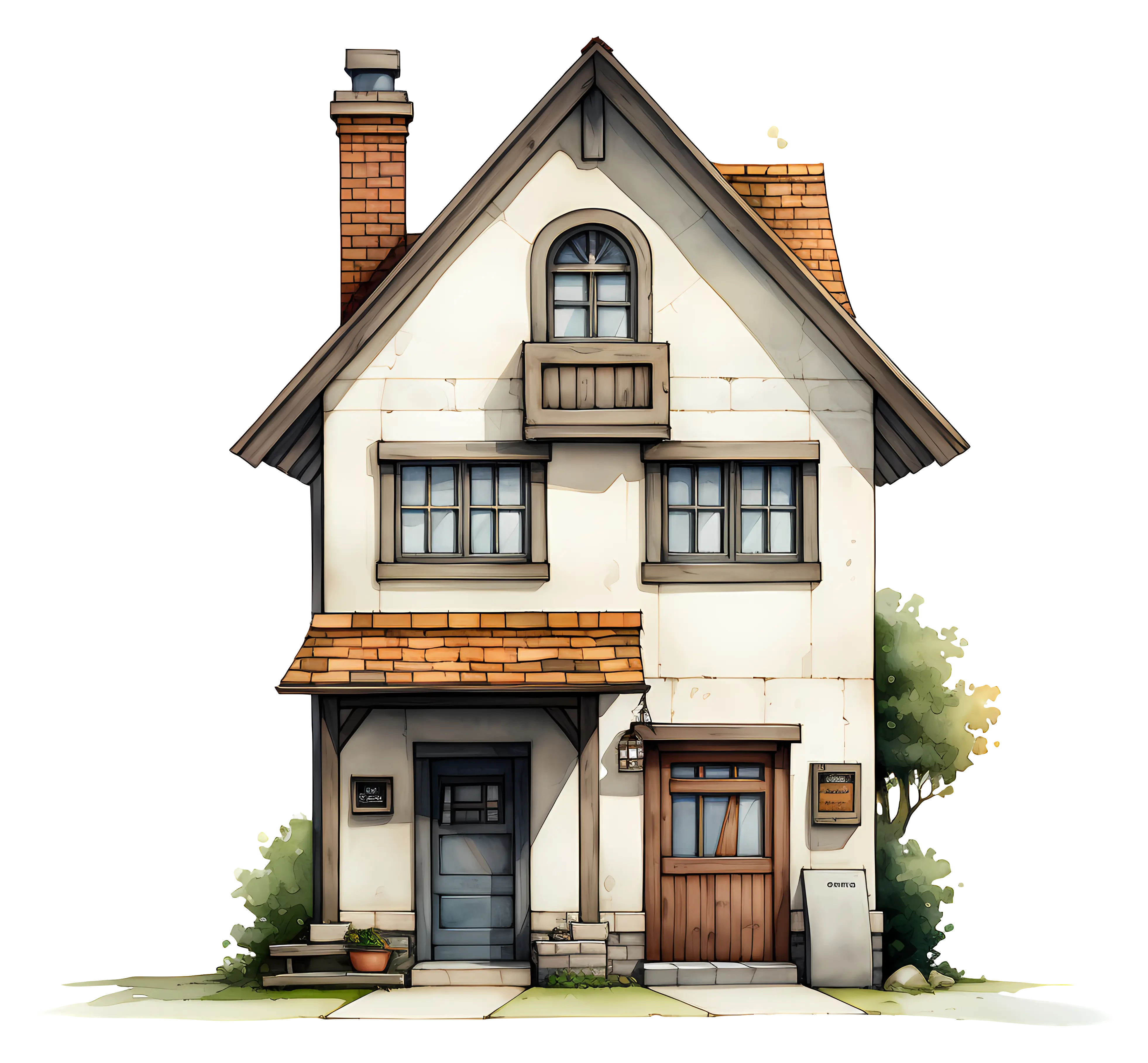 Adorable Doodle House Illustration