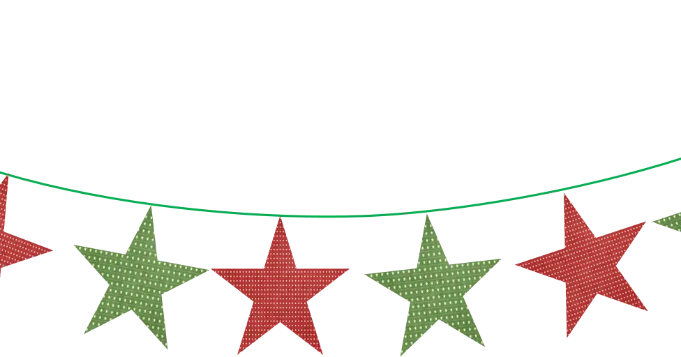 Red and Green Star Garland