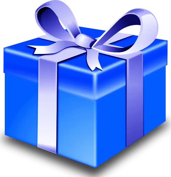Blue Gift Box with Ribbon