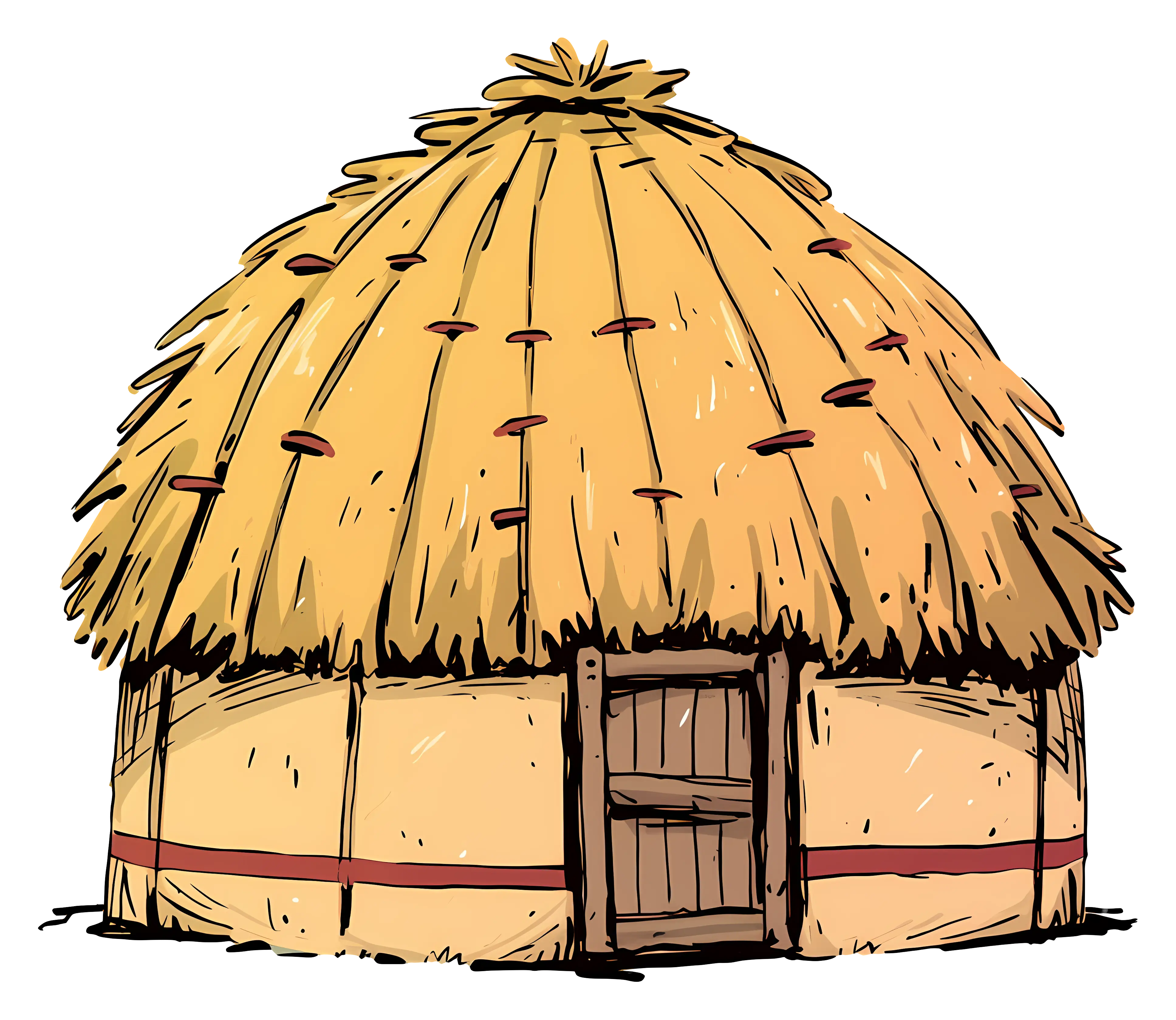 Thatched Roof Hut Illustration