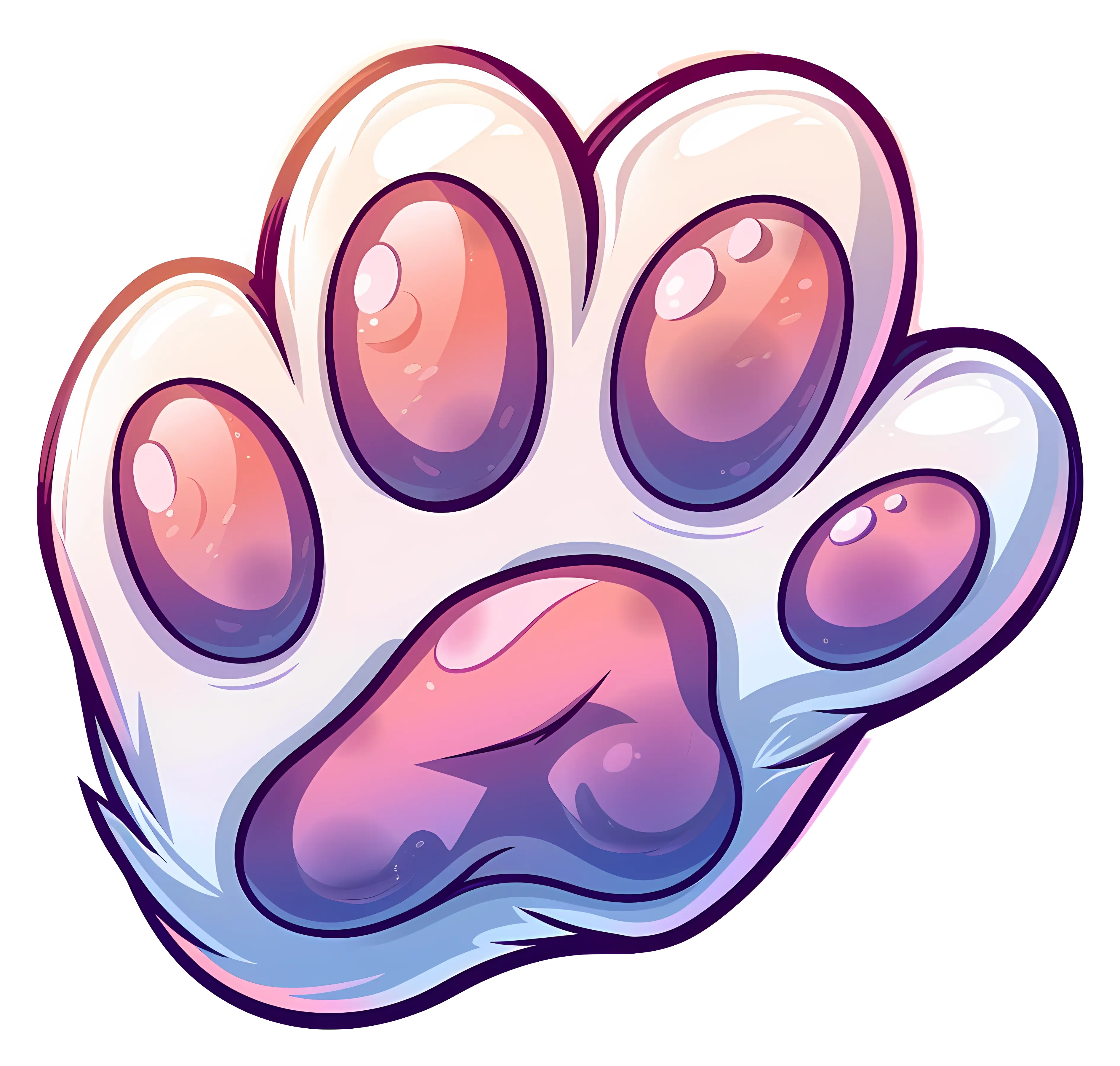 Adorable Pink Cartoon Paw Print Illustration