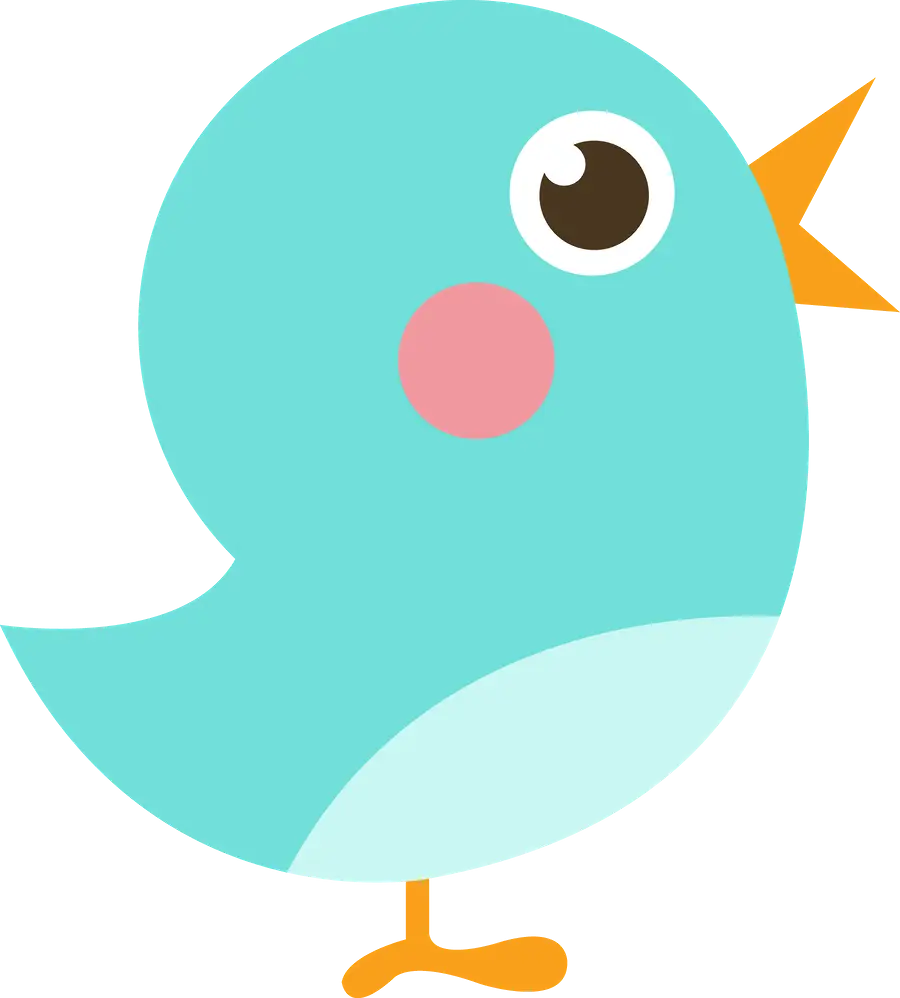 Cartoon Illustration of a Cute Blue Bird