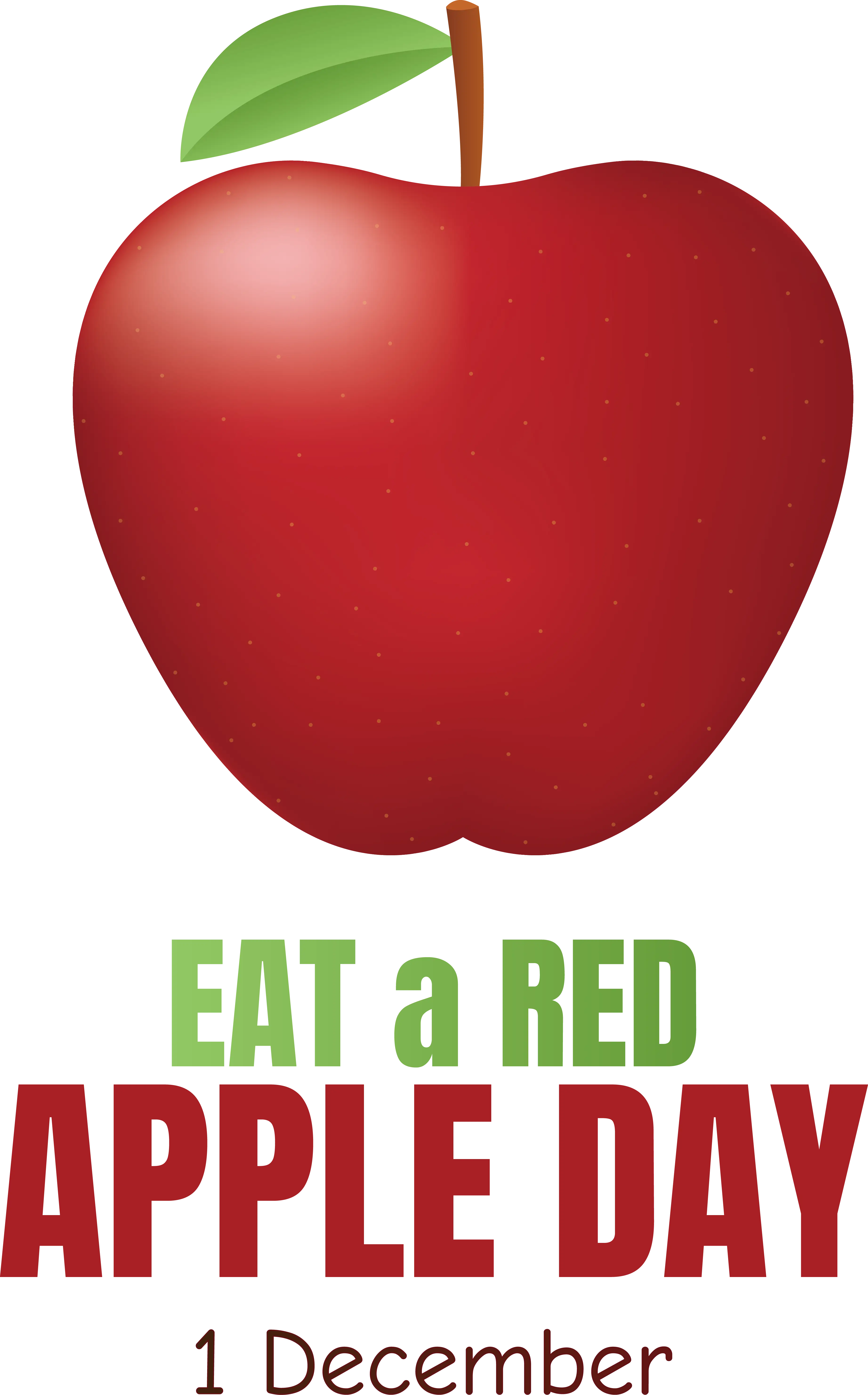Realistic Red Apple Design for Eat a Red Apple Day