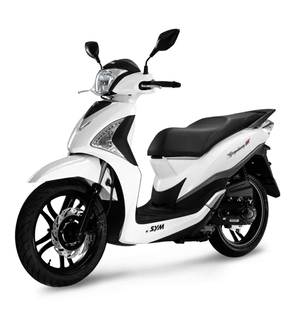 Modern White Scooter with Black Seat