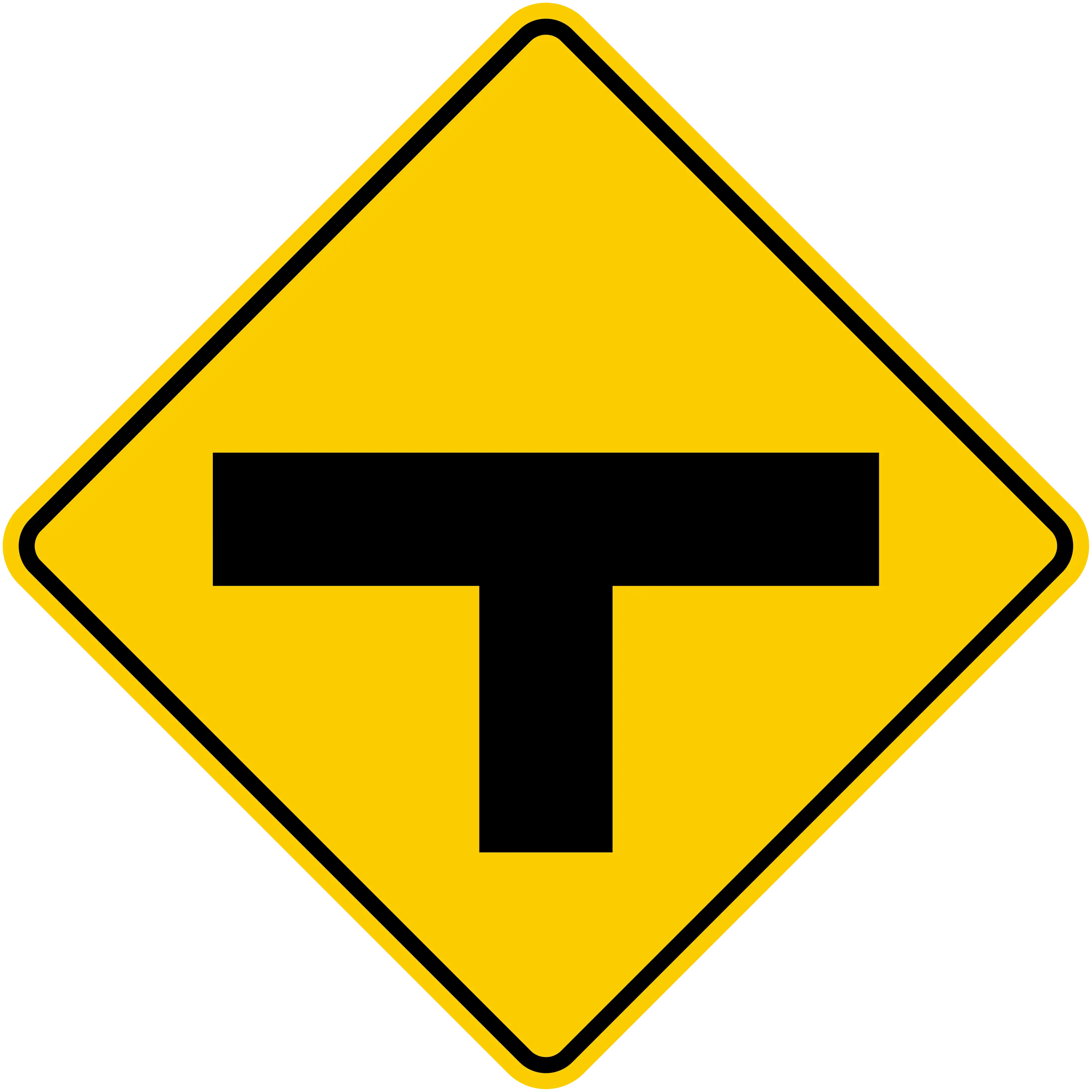 Yellow T-Junction Road Sign